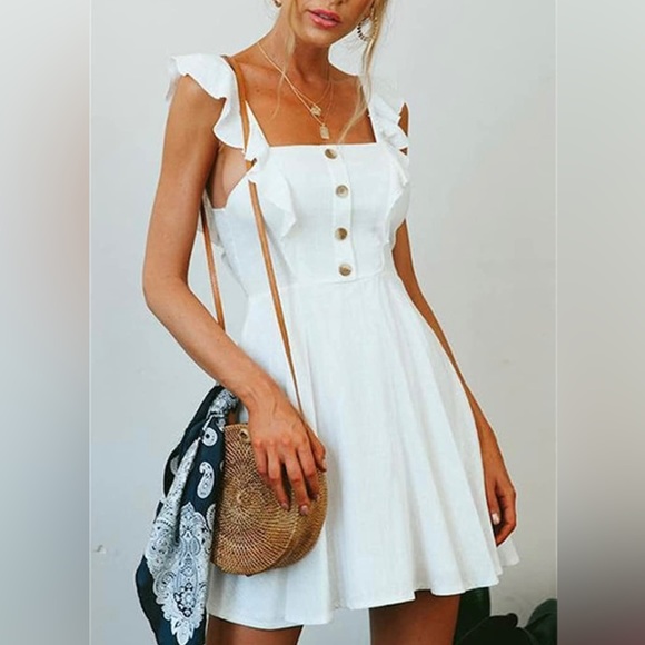Summer Floral Midi Dress for Women 2023 New Fashion Fairycore Spaghetti Strap Summer Dress Elegant Neck Mounted Backless Dress